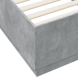 Cadre de lit avec LED sans matelas gris béton 100x200 cm