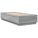 Cadre de lit avec LED sans matelas sonoma gris 100x200 cm