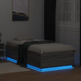 Cadre de lit avec LED sans matelas sonoma gris 100x200 cm