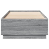 Cadre de lit avec LED sans matelas sonoma gris 100x200 cm