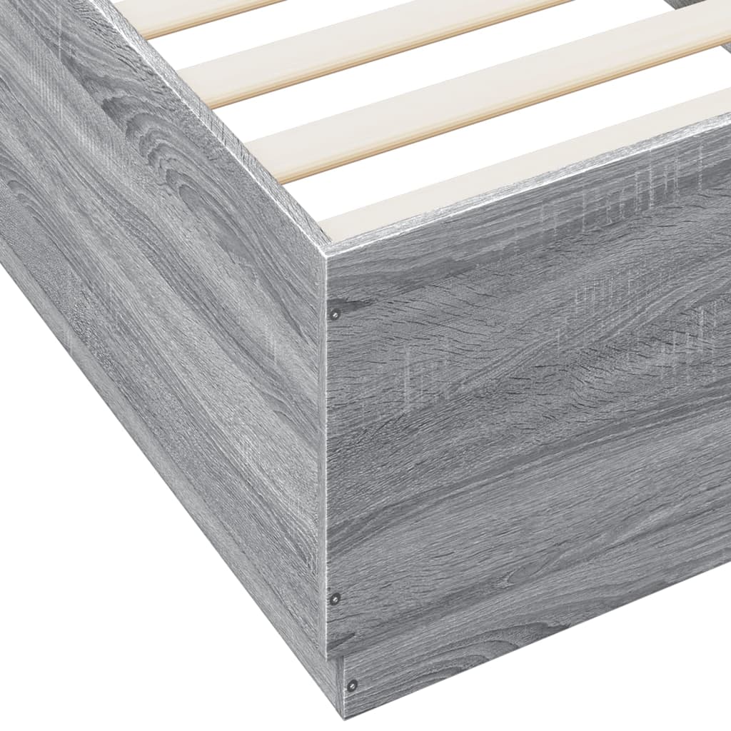 Cadre de lit avec LED sans matelas sonoma gris 100x200 cm