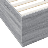 Cadre de lit avec LED sans matelas sonoma gris 100x200 cm