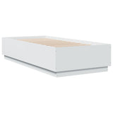 Cadre de lit avec LED sans matelas blanc 90x200 cm