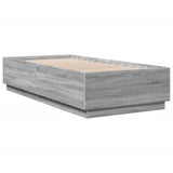 Cadre de lit avec LED sans matelas sonoma gris 90x200 cm