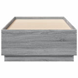 Cadre de lit avec LED sans matelas sonoma gris 90x200 cm