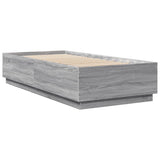 Cadre de lit avec LED sans matelas sonoma gris 90x200 cm