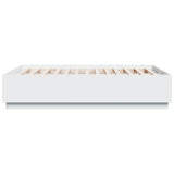 Cadre de lit avec LED sans matelas blanc 140x190 cm