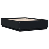 Cadre de lit avec LED sans matelas noir 140x190 cm