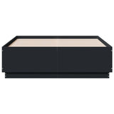 Cadre de lit avec LED sans matelas noir 140x190 cm