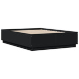 Cadre de lit avec LED sans matelas noir 140x190 cm