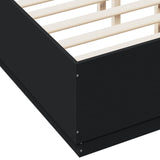 Bed frame with LED without mattress black 140x190 cm