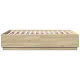 Cadre de lit avec LED sans matelas chêne sonoma 140x190 cm