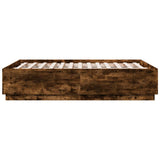 Cadre de lit avec LED sans matelas chêne fumé 140x190 cm