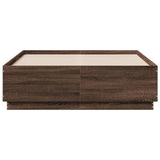 Cadre de lit avec LED sans matelas chêne marron 140x190 cm