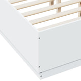 Cadre de lit avec LED sans matelas blanc 135x190 cm