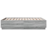 Cadre de lit avec LED sans matelas sonoma gris 135x190 cm