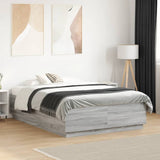 Cadre de lit avec LED sans matelas sonoma gris 135x190 cm