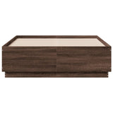 Cadre de lit avec LED sans matelas chêne marron 135x190 cm