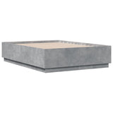 Cadre de lit avec LED sans matelas gris béton 120x190 cm