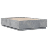 Cadre de lit avec LED sans matelas gris béton 120x190 cm