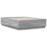 Cadre de lit avec LED sans matelas sonoma gris 120x190 cm