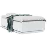 Cadre de lit avec LED sans matelas blanc 90x190 cm