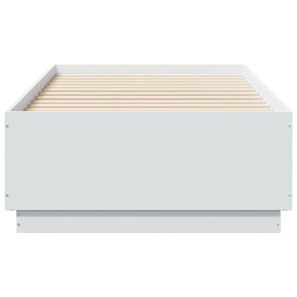 Cadre de lit avec LED sans matelas blanc 90x190 cm