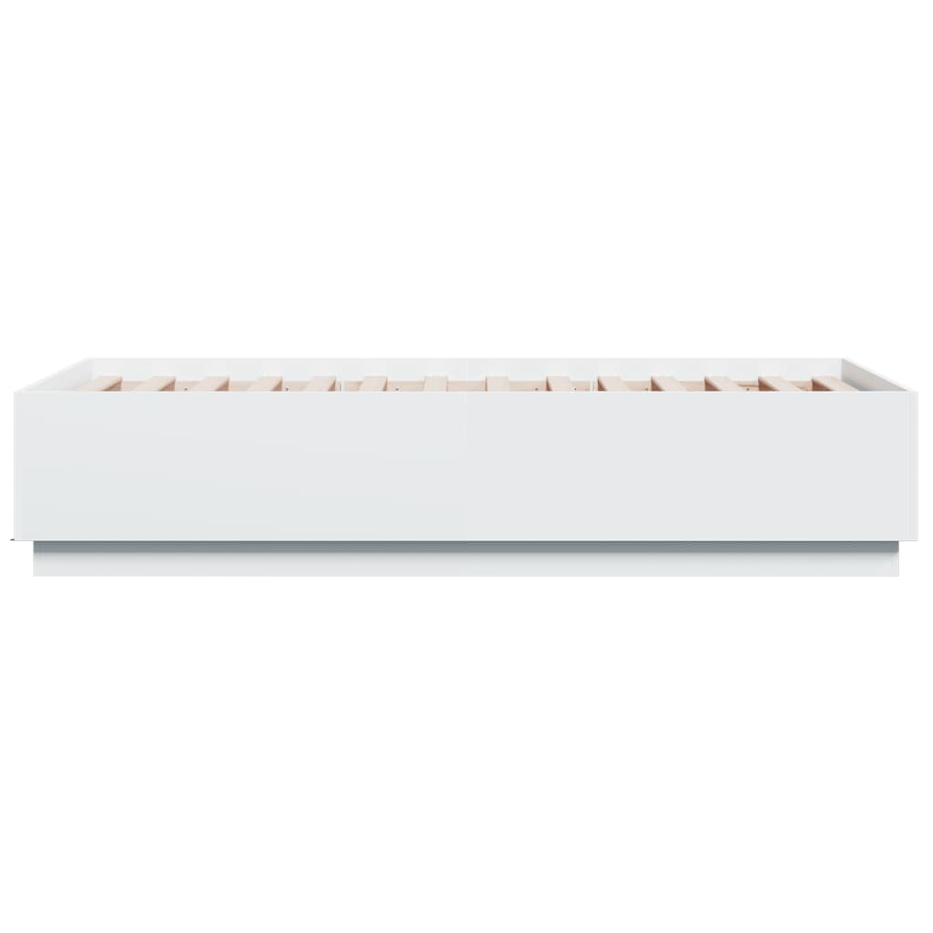 Cadre de lit avec LED sans matelas blanc 90x190 cm