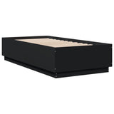 Cadre de lit avec LED sans matelas noir 90x190 cm