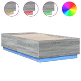 Cadre de lit avec LED sans matelas sonoma gris 90x190 cm