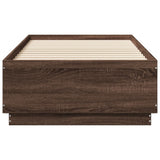 Cadre de lit avec LED sans matelas chêne marron 90x190 cm