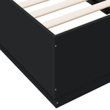 Cadre de lit avec LED sans matelas noir 75x190 cm