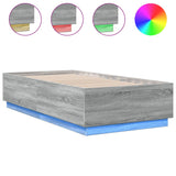 Cadre de lit avec LED sans matelas sonoma gris 75x190 cm