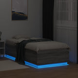 Cadre de lit avec LED sans matelas sonoma gris 75x190 cm