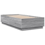 Cadre de lit avec LED sans matelas sonoma gris 75x190 cm