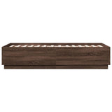 Cadre de lit avec LED sans matelas chêne marron 75x190 cm