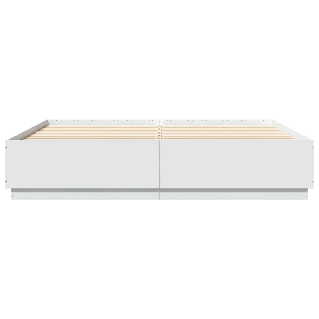 Cadre de lit sans matelas blanc 200x200 cm