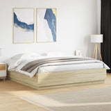 Cadre de lit sans matelas chêne sonoma 200x200 cm