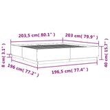 Cadre de lit sans matelas chêne fumé 200x200 cm