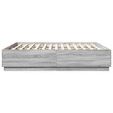 Cadre de lit sans matelas sonoma gris 200x200 cm