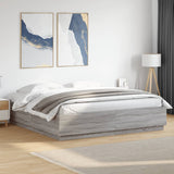 Bed frame without mattress sonoma gray 200x200 cm