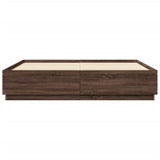 Bed frame without mattress brown oak 200x200 cm