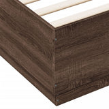 Bed frame without mattress brown oak 200x200 cm