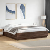 Bed frame without mattress brown oak 200x200 cm