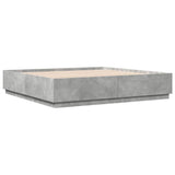 Bed frame without mattress concrete gray 180x200 cm