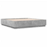 Bed frame without mattress concrete gray 180x200 cm