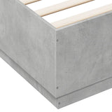 Bed frame without mattress concrete gray 180x200 cm