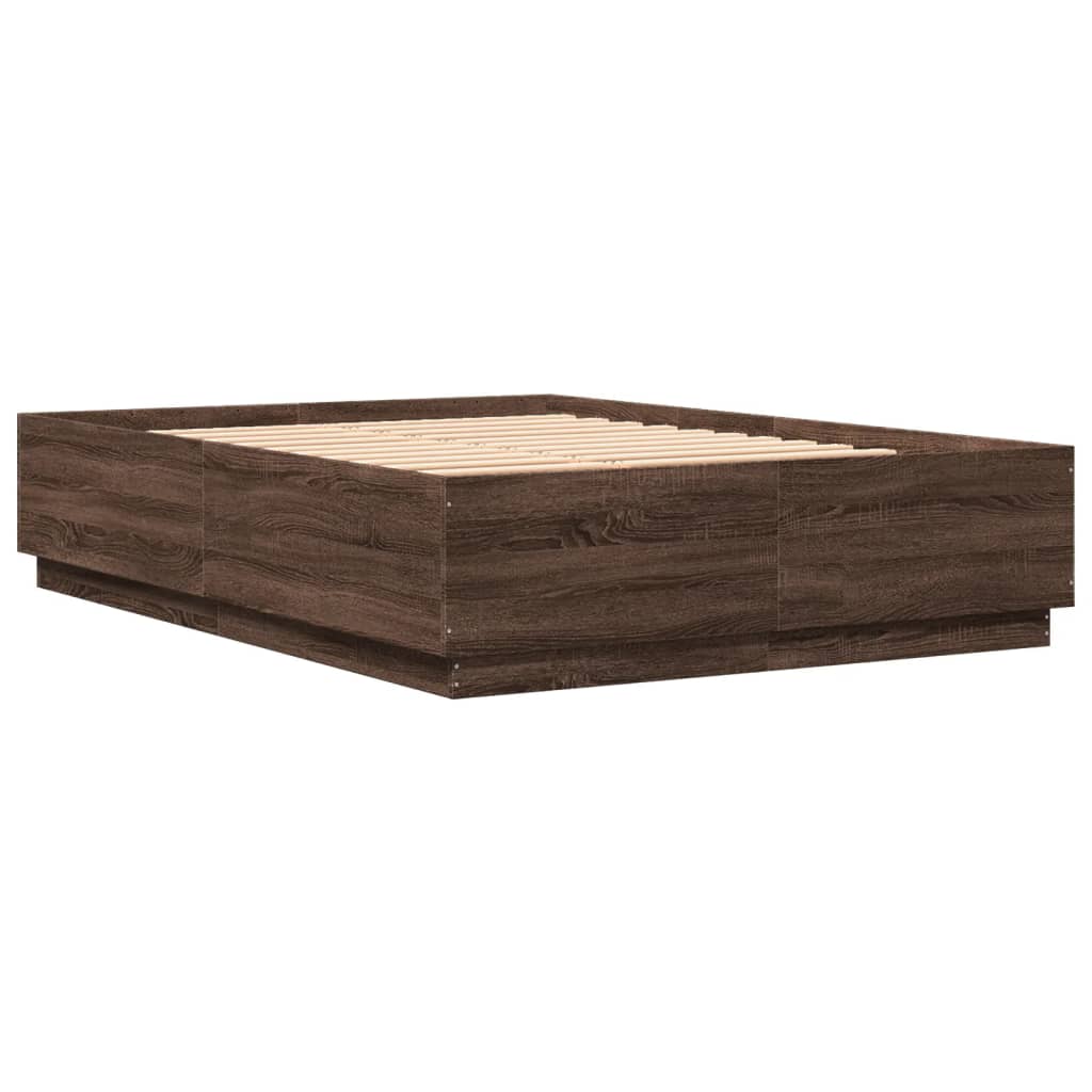 Cadre de lit sans matelas chêne marron 150x200 cm