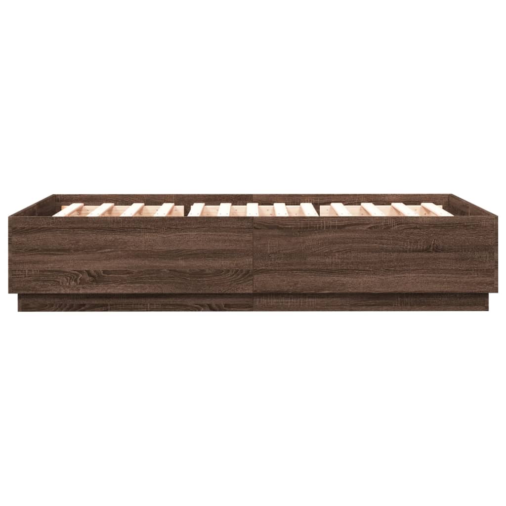 Cadre de lit sans matelas chêne marron 150x200 cm