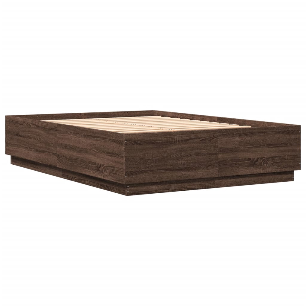 Cadre de lit sans matelas chêne marron 150x200 cm